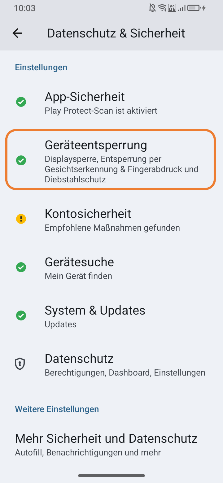 Android Displaysperre