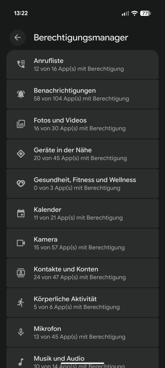 Android Berechtigungsmanager