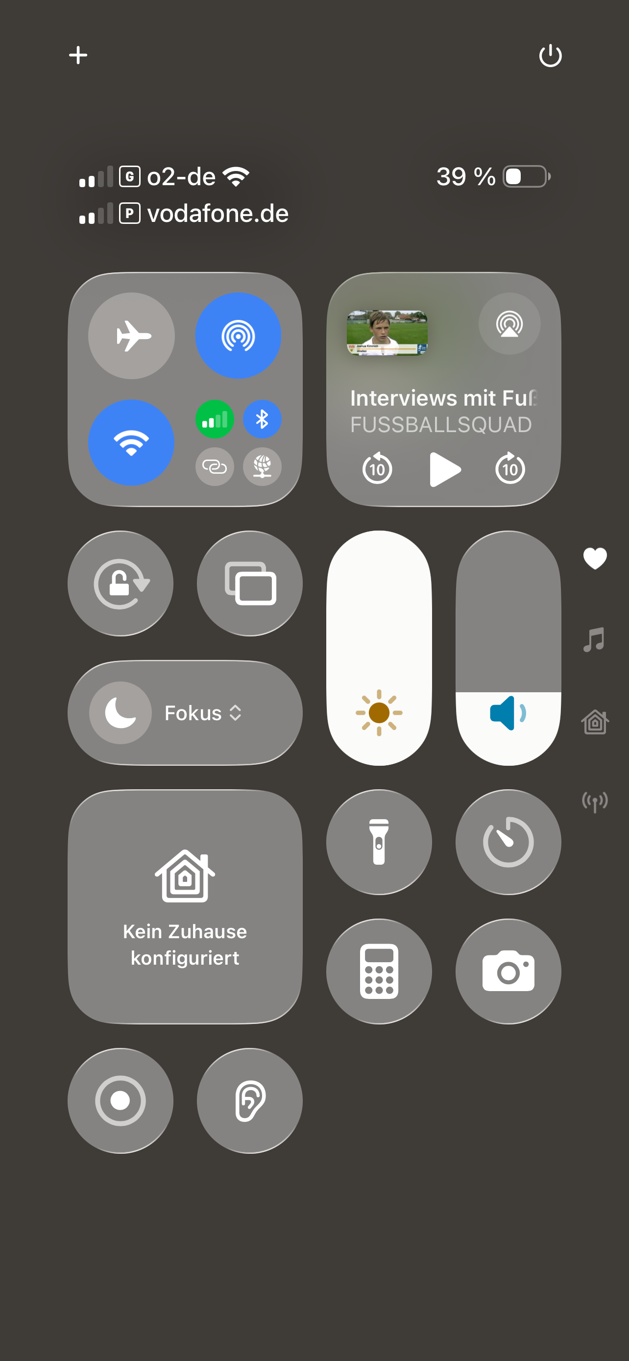 Batterieladung im Kontrollzentrum