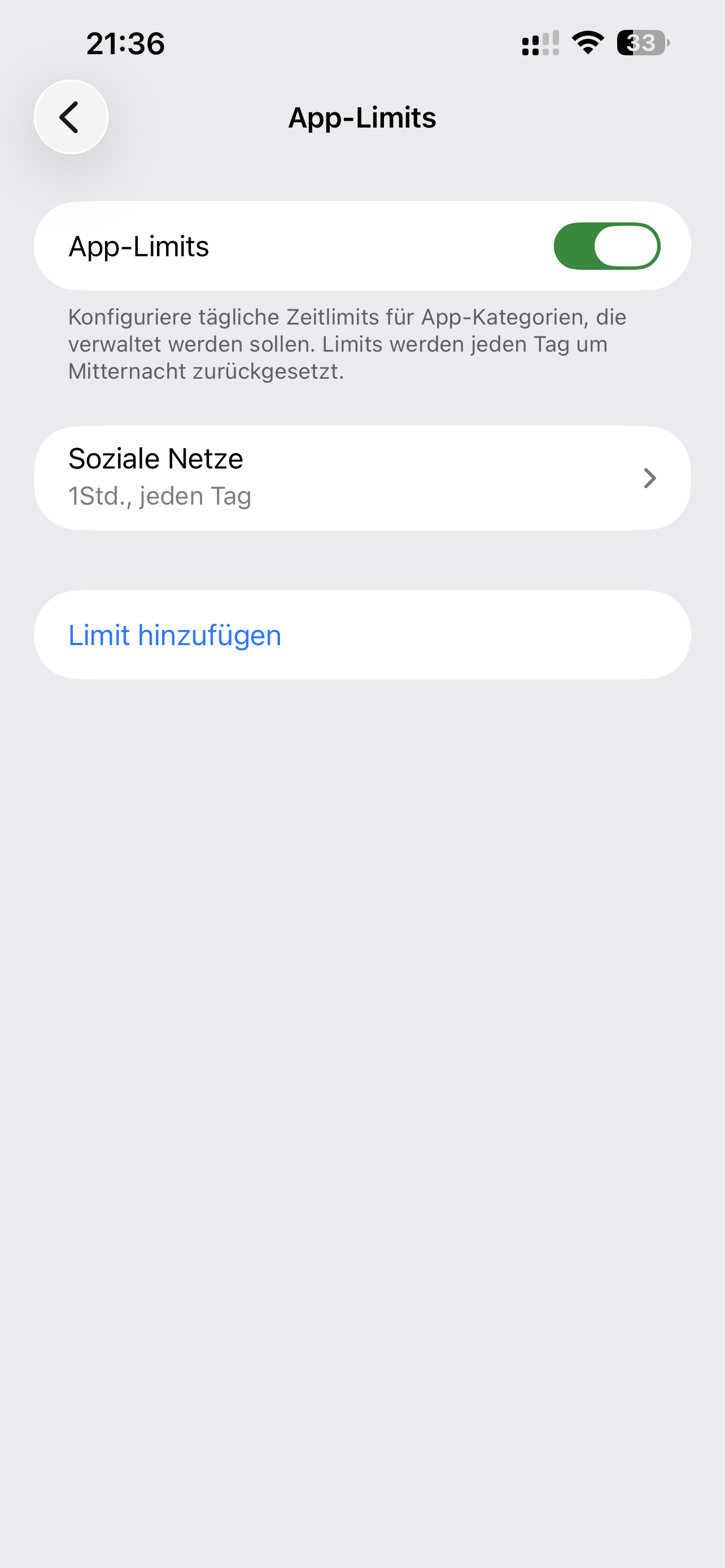 iPhone Bildschirmzeit App-Limits zum Sperren einzelner Apps